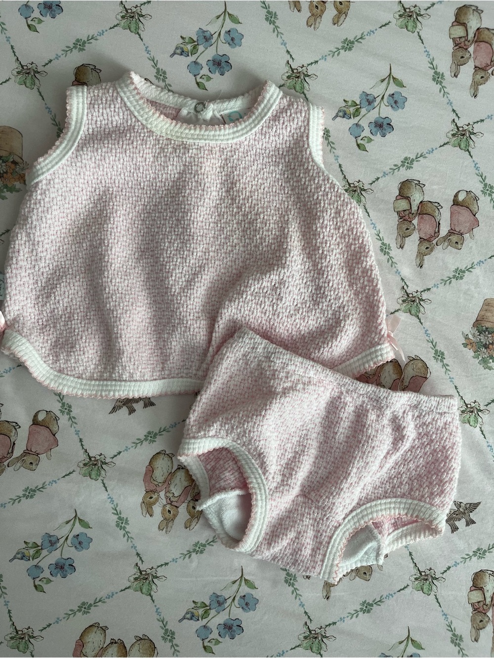 Paty Knit Diaper Set with Bows